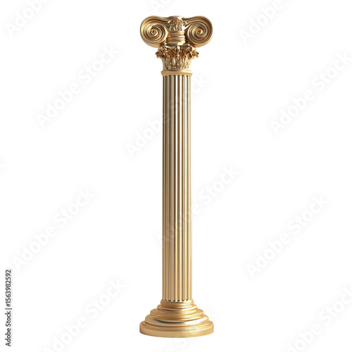 ancient greek column isolated on transparent background