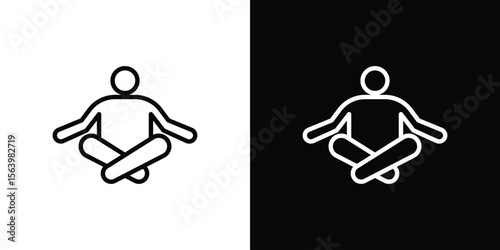 Meditating icon. Simple thin line, outline vectors