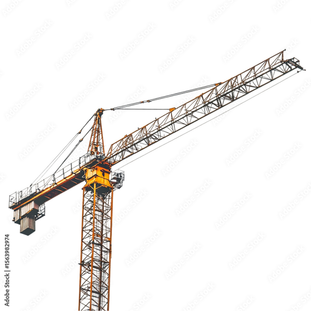 Naklejka premium Old crane isolated on white background