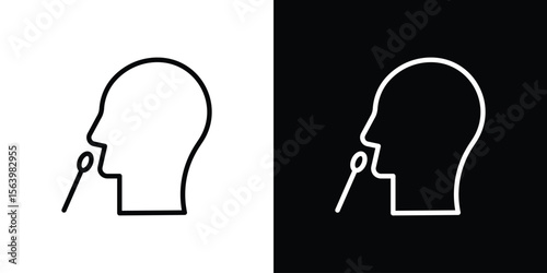 Nasal swab icon. Simple thin line, outline vectors