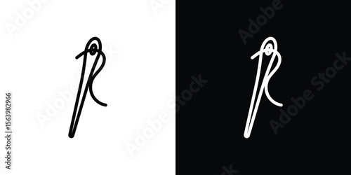 Needle icon. Simple thin line, outline vectors
