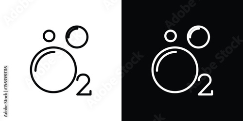 Oxygen O2 icon. Simple thin line, outline vectors