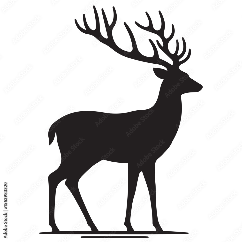 Obraz premium Elegant Deer Silhouette Art for Wildlife Enthusiasts