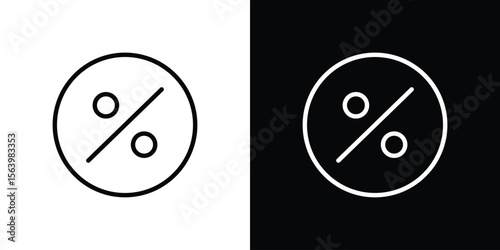 Percent icon. Simple thin line, outline vectors