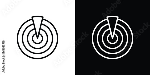 Radar detection icon. Simple thin line, outline vectors
