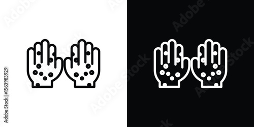 Rash hand icon. Simple thin line, outline vectors
