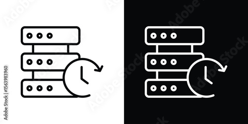Real time data icon. Simple thin line, outline vectors