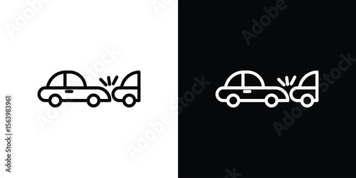 Rear end collision icon. Simple thin line, outline vectors