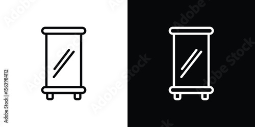 Roll up banners icon. Simple thin line, outline vectors