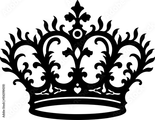 Ornate Crown king Tattoos Silhouette vector graphics
