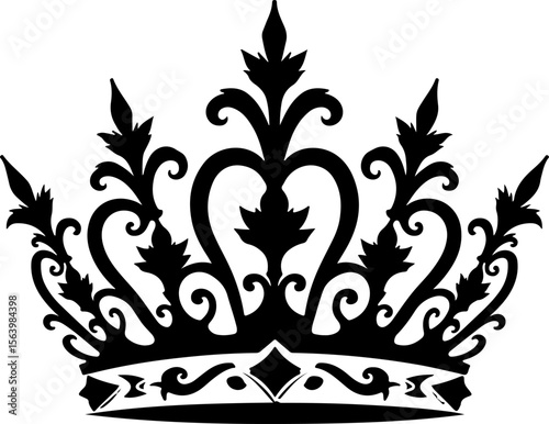 Ornate Crown king Tattoos Silhouette vector graphics