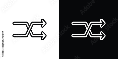 Shuffle icon. Simple thin line, outline vectors