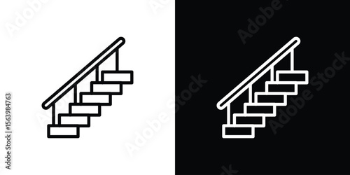 Stairs icon. Simple thin line, outline vectors