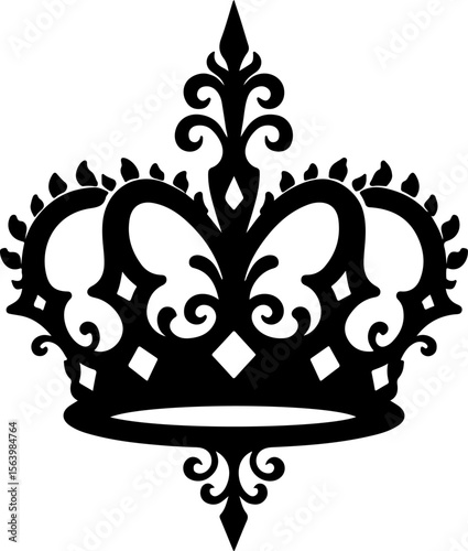 Ornate Crown king Tattoos Silhouette vector graphics