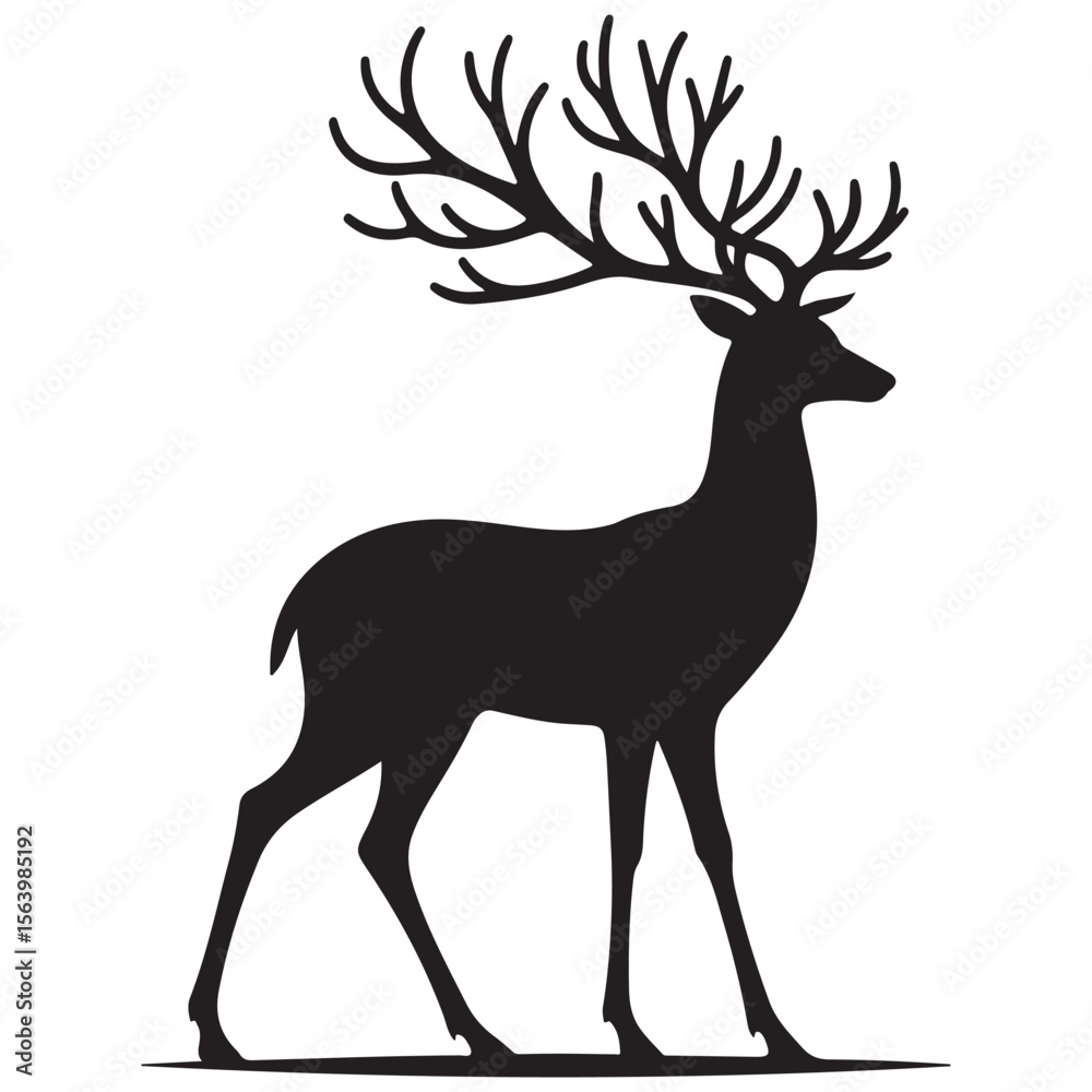 Obraz premium Elegant Deer Silhouette Art for Wildlife Enthusiasts