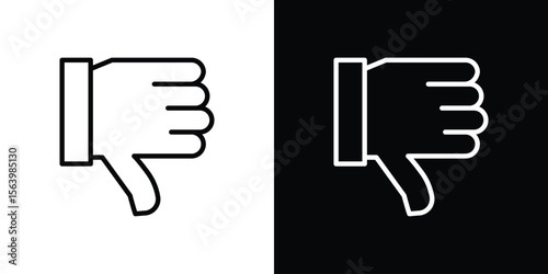 Thumb down icon. Simple thin line, outline vectors