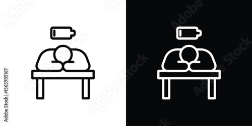 Tired person icon. Simple thin line, outline vectors