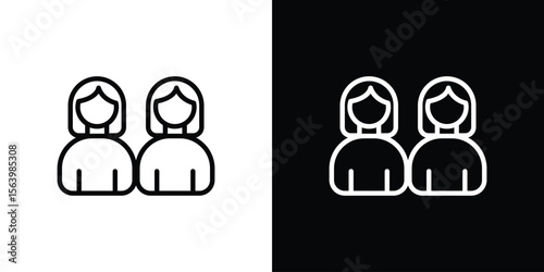 Twin icon. Simple thin line, outline vectors