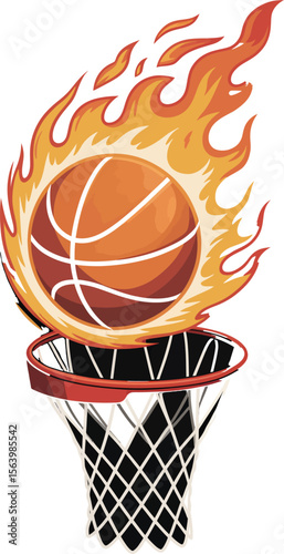 Flaming Basketball Hoop