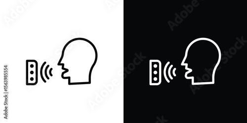 Voice control icon. Simple thin line, outline vectors