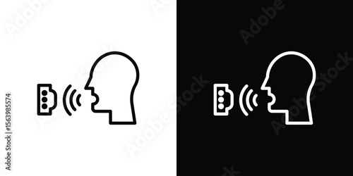 Voice control icon. Simple thin line, outline vectors