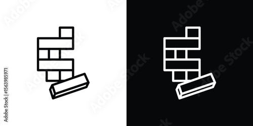Wooden block icon. Simple thin line, outline vectors