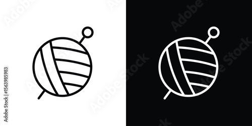 Wool ball icon. Simple thin line, outline vectors