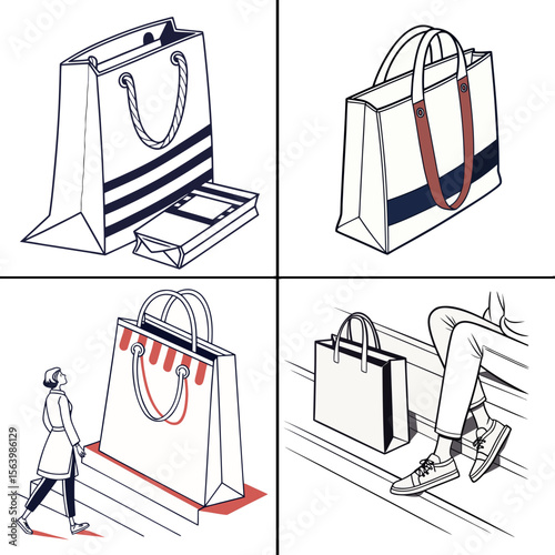 vector illustration of a sketch of a bag