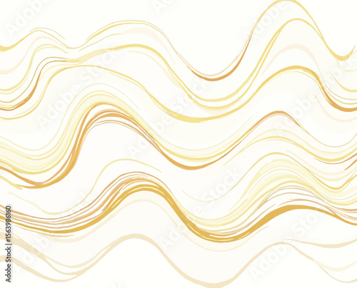 Seamless Golden Wavy Lines Abstract Luxury Pattern