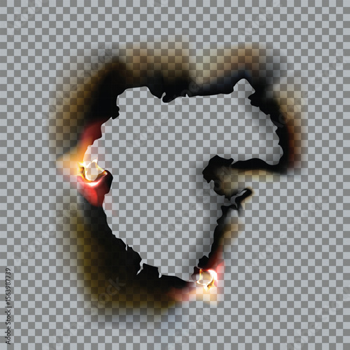 Burnt torn paper edges isolated on transparent background. Ideal for photo overlays, scrapbooking, vintage effects, fire damage textures, and design elements