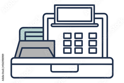 mono line icon pos terminal machine