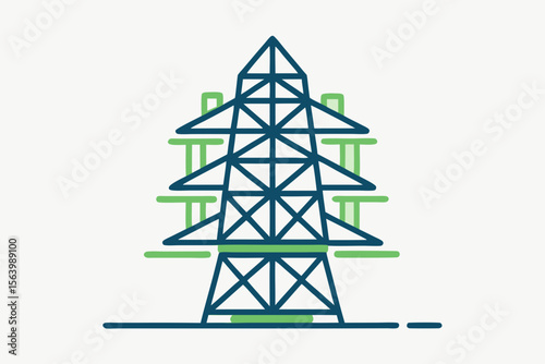 mono line vector icon smart energy system