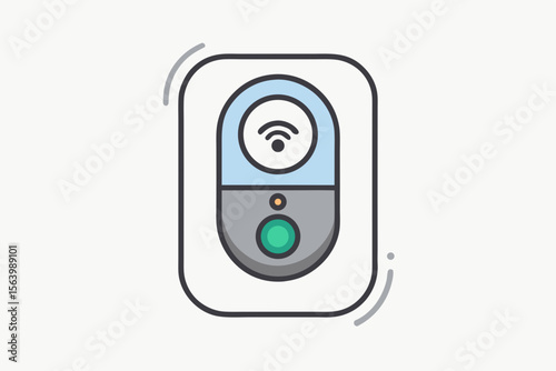 mono line vector icon smart doorbell camera