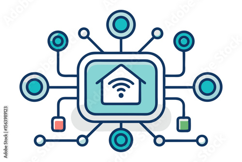 mono line vector icon smart home hub