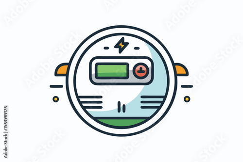 mono line vector icon smart electricity meter