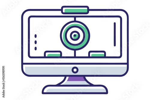 mono line vector icon streaming web