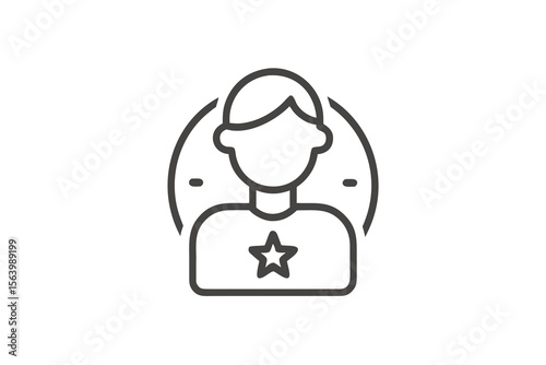 mono line vector icon user profile