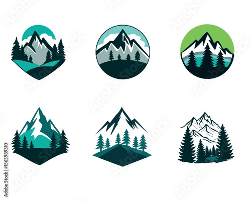 Mountain Pine Trees Vector Perfect for Adventure, Camping, and Nature Inspired Designs
