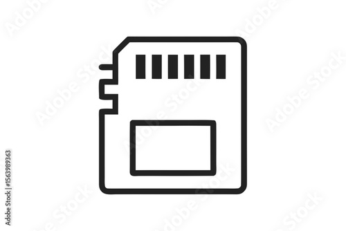 mono line vector icon sd memory card image