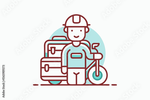 mono line vector icon simple clean design