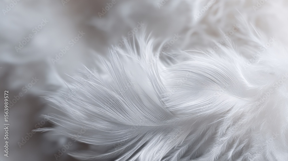 Obraz premium Background featuring soft white feather texture for creative design