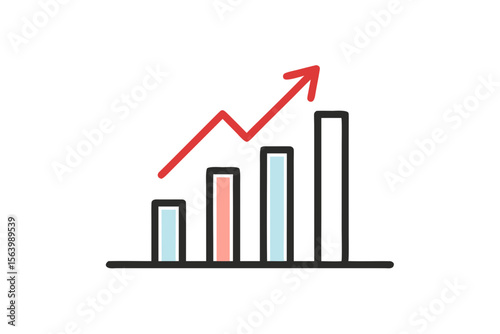 simple mono line icon rising graph chart