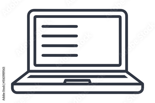 simple mono line icon laptop computer device