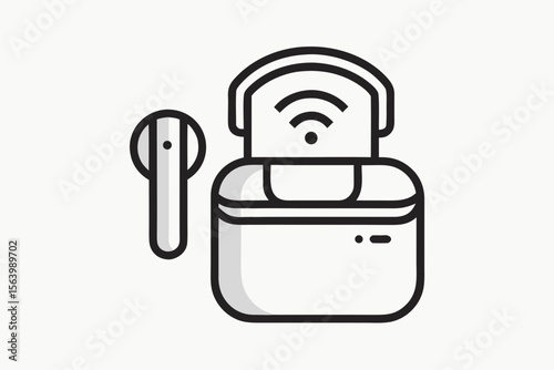 simple mono line icon wireless signal