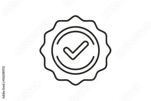 simple mono line icon approved symbol