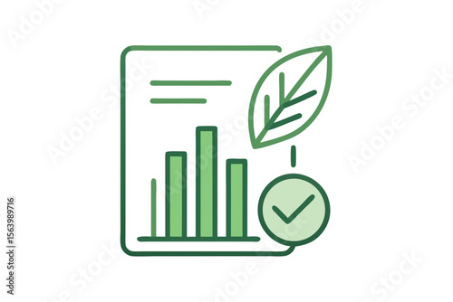 simple mono line icon eco report sheet