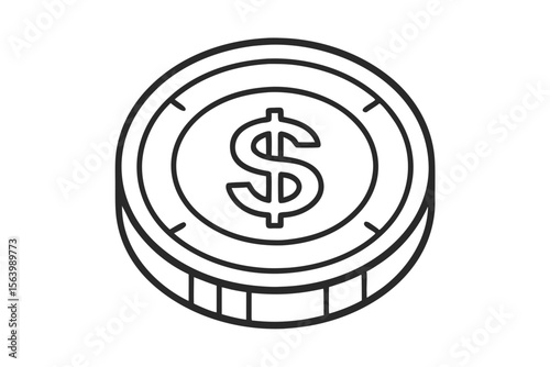 simple mono line vector icon dollar