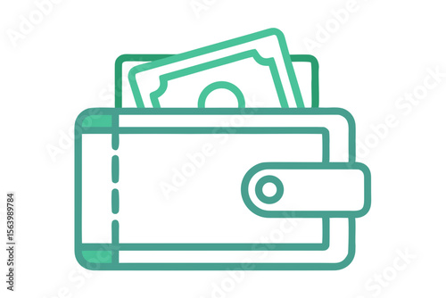 simple mono line vector icon wallet