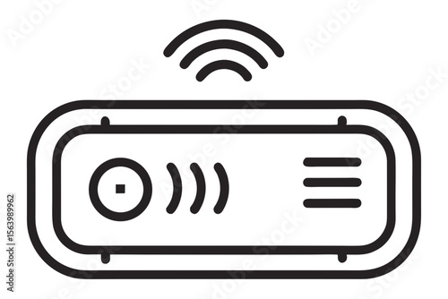 line icon of wireless blue technology