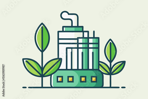 line vector icon of bioenergy concept